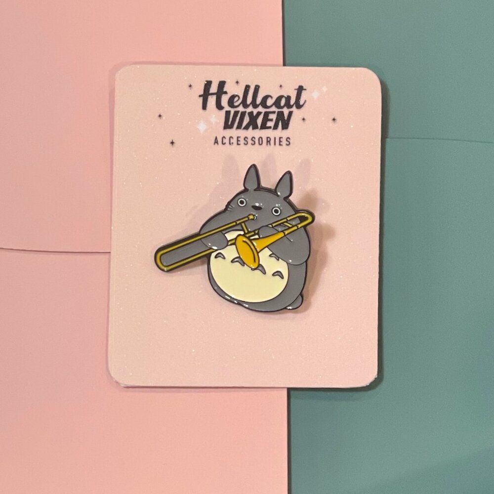 Totoro Trombone Studio Ghibli Fat Cat Anime Collectible Enamel Pin Brooch